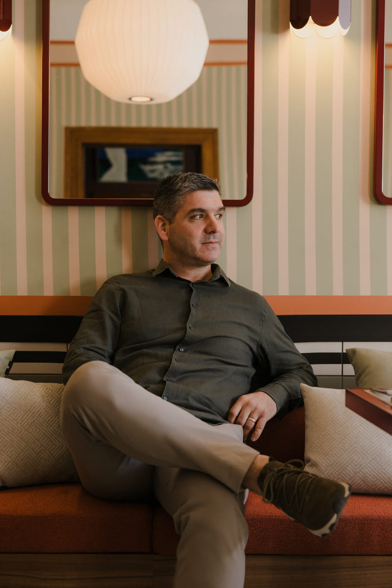 Marko Car, destination wedding photographer from Dalmatia, Croatia, relaxed portrait in an elegant interior